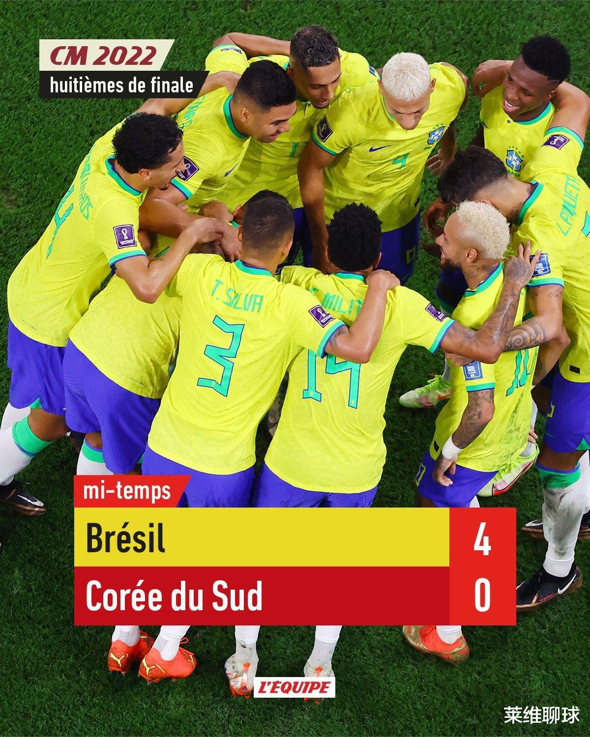 上半场踢实力，下半场踢人情！巴西4-1爆锤韩国，亚洲独苗回家了(3)