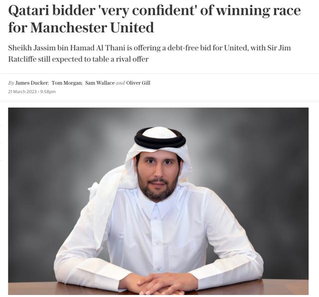 55亿英镑！卡塔尔人对曼联志在必得(1)