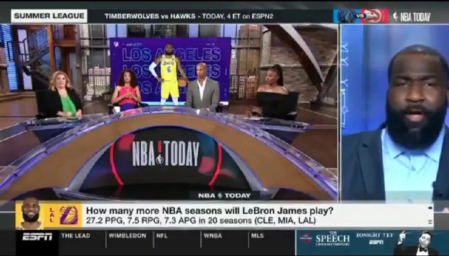 今日美媒就勒布朗詹姆斯还能打少个赛季NBA展开讨论

著名主持人尼克怀特认为:“(3)