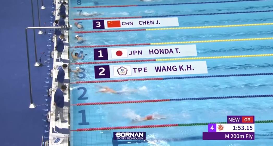 男子200米蝶泳：陈俊儿铜牌 牛广盛第4(1)