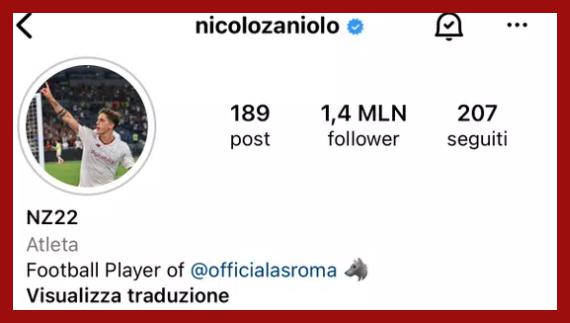 身陷转会热刺的传闻中，扎尼奥洛在社交媒体上，向罗马俱乐部示好(1)