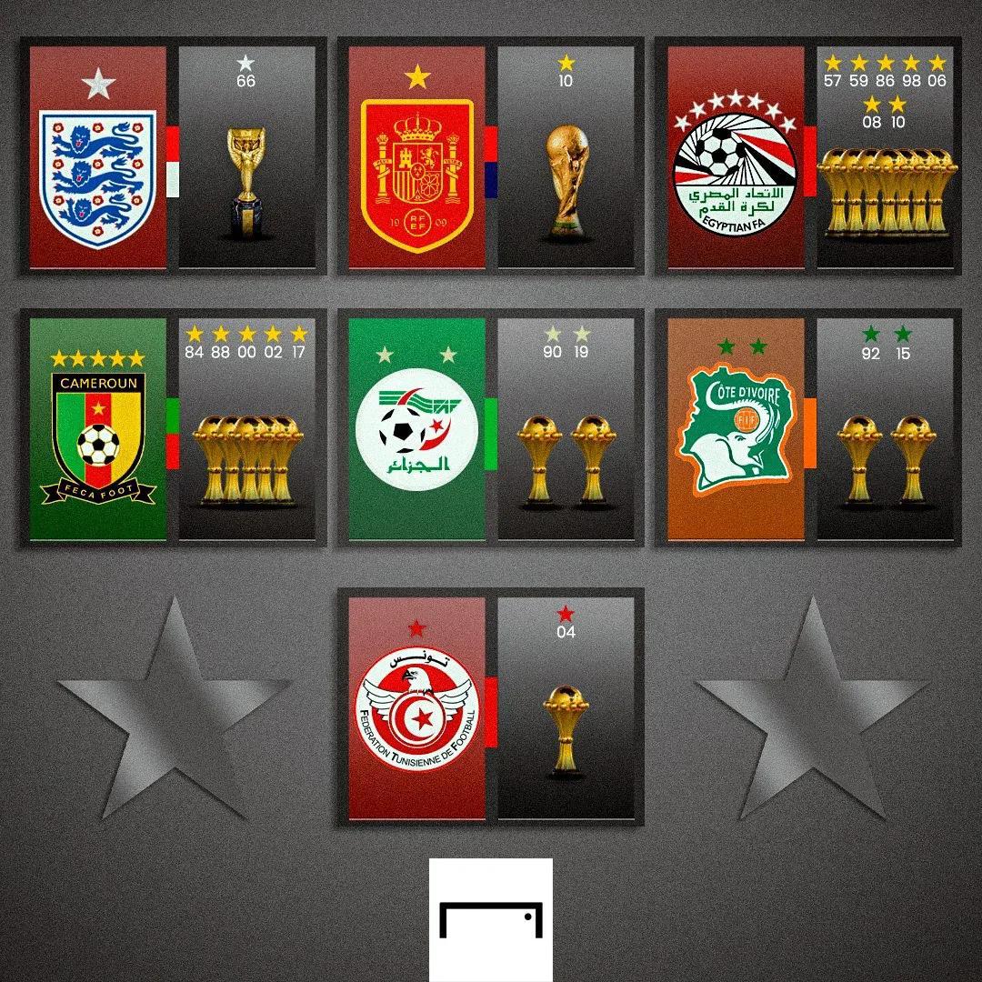 国家队队徽上的星星代表什么？

巴西 - 5次世界杯冠军
德国 - 4次世界杯冠(2)