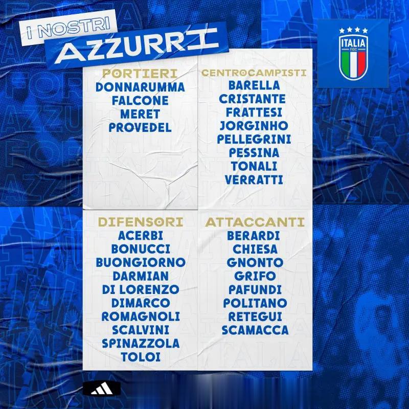 【意大利国家队最新一期大名单】巴黎双星维拉蒂和多纳鲁马领衔。[思考]#吐槽个球#(1)