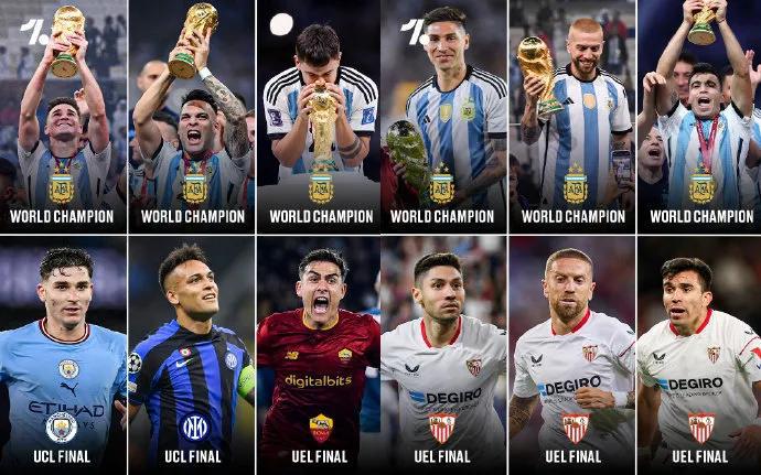 阿根廷世界杯夺冠成员，有6人进入了本赛季欧战决赛，其中最少两人可以如愿以偿捧杯！(1)