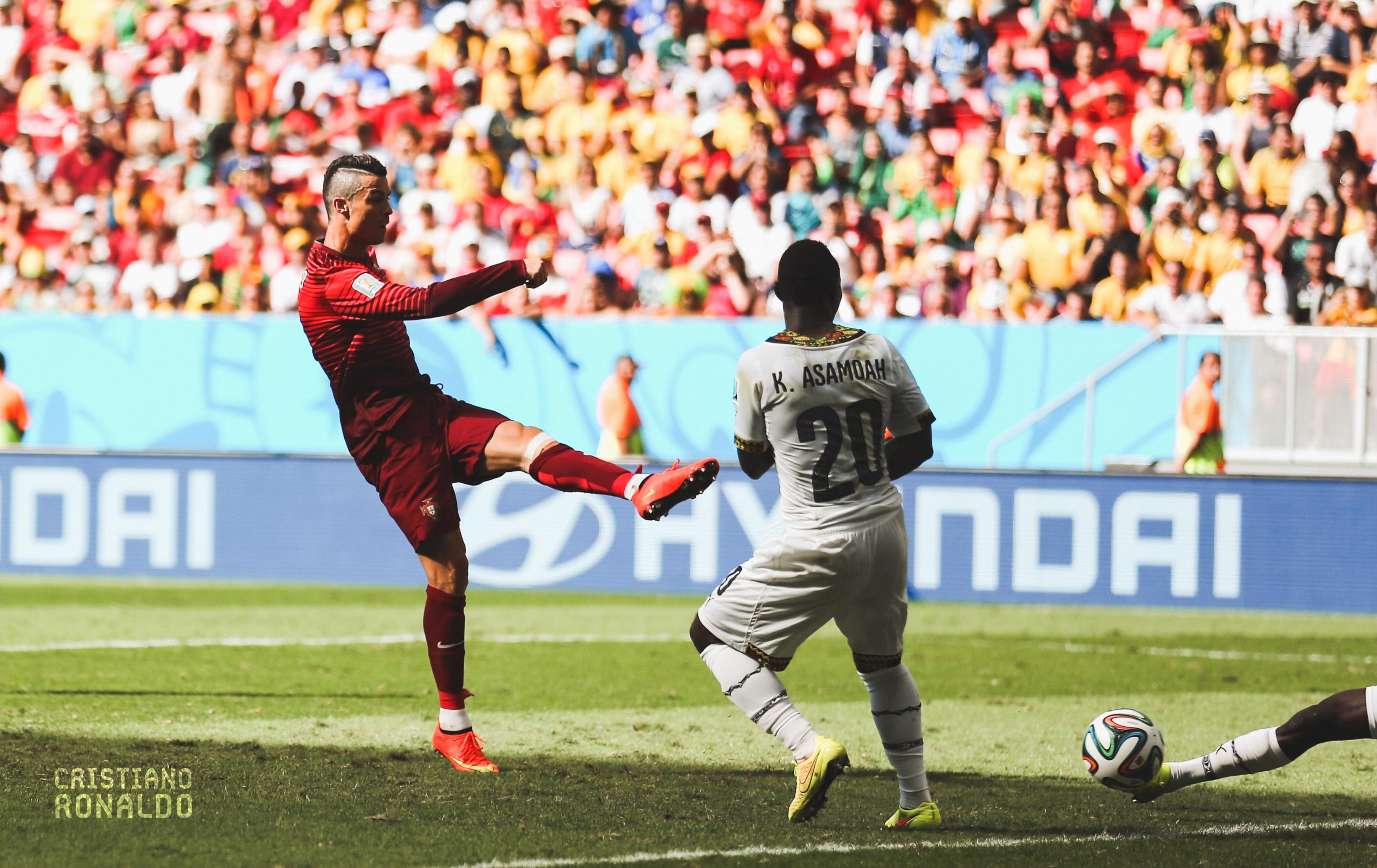  九年前的今天，2014巴西世界杯，葡萄牙对加纳的比赛中，C罗打入了他代表葡萄牙(3)