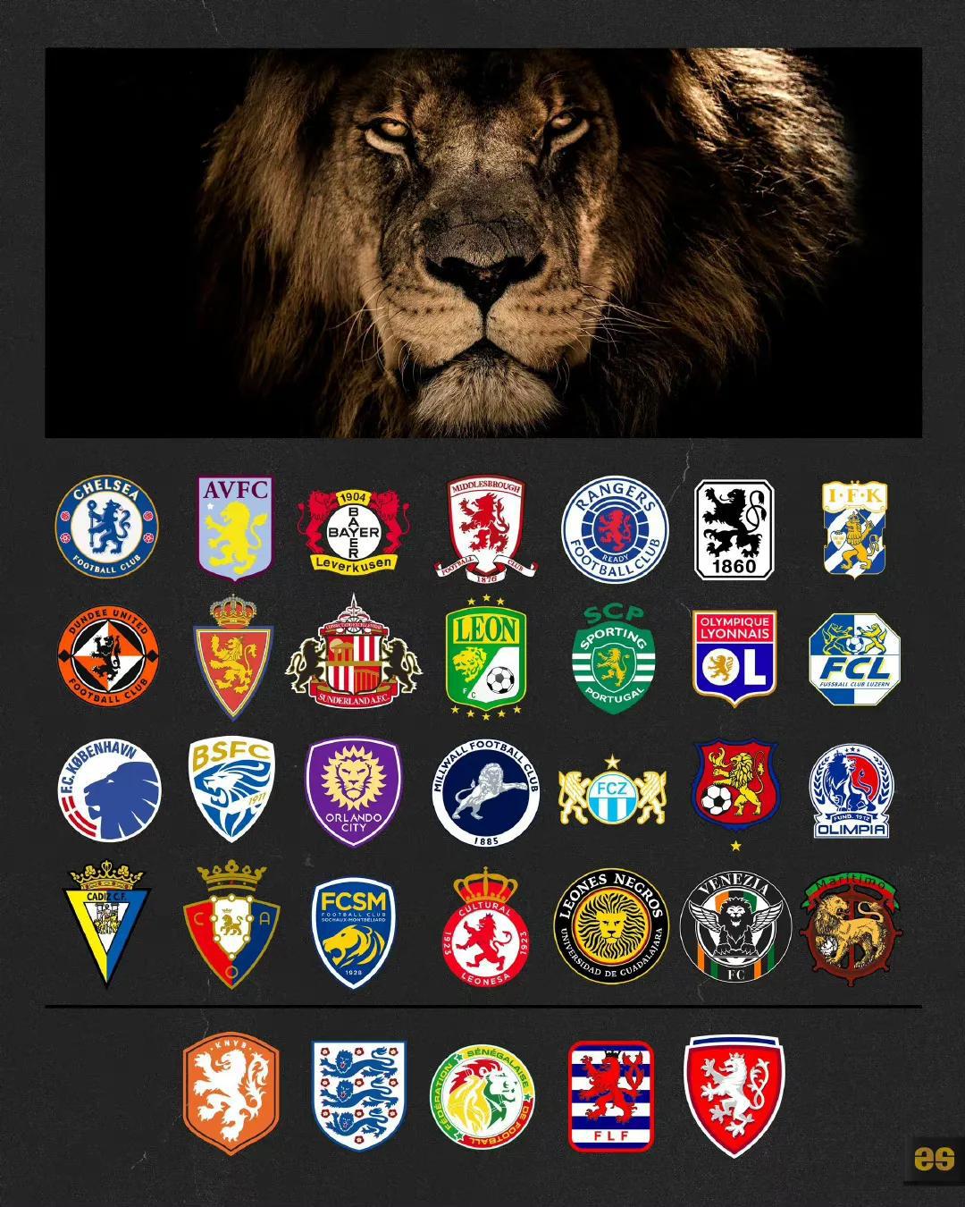 这个有意思，知名足球队上队徽的动物。

罗马和狼队都是狼。

莱斯特城是狐狸。
(2)