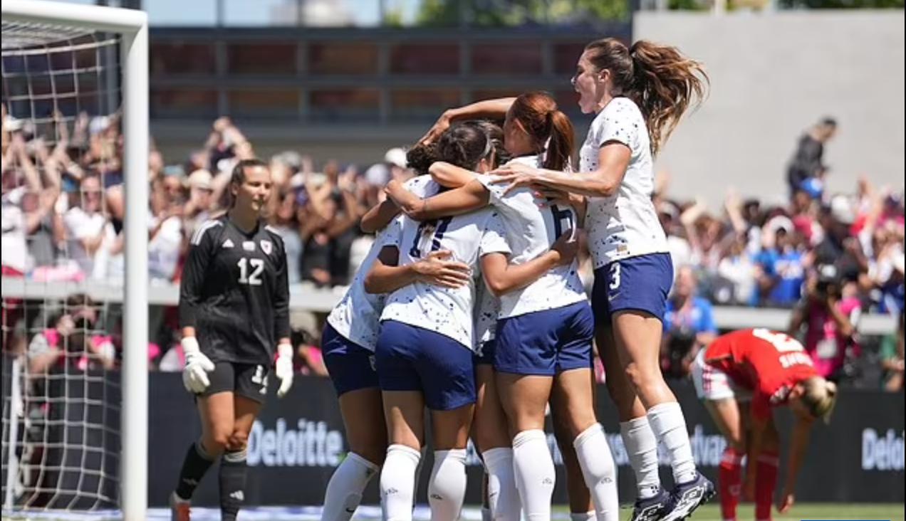 美国女足本月在圣何塞以 2-0 战胜威尔士，为女足世界杯进行了完美的热身(1)