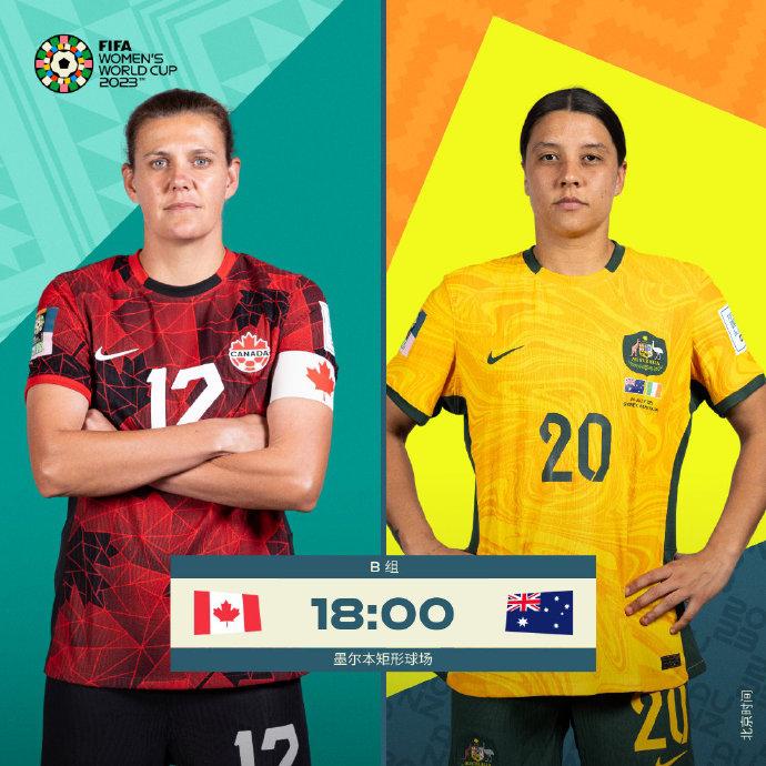 女足世界杯第12日丨澳大利亚vs加拿大首发：头号球星克尔替补(1)
