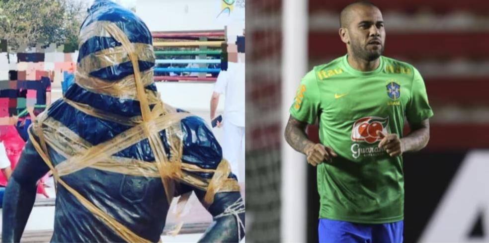英雄变罪人！阿尔维斯在巴西的雕像被破坏，套上垃圾袋+胶带缠绕(1)
