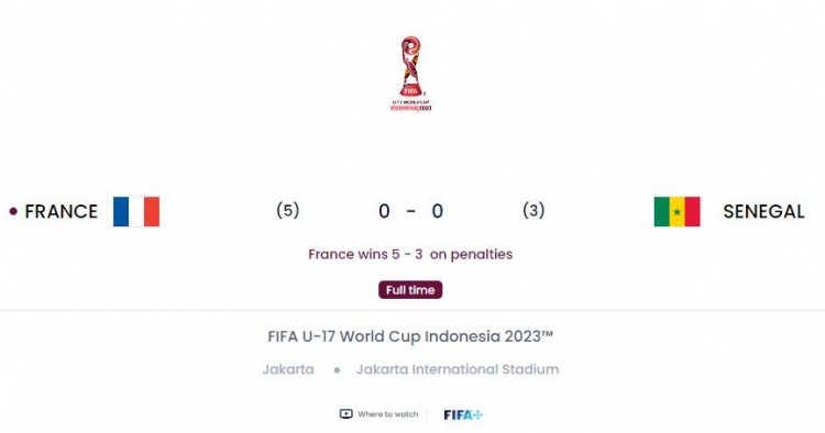 U17世界杯1/8决赛-法国点球5-3击败塞内加尔，晋级八强(1)