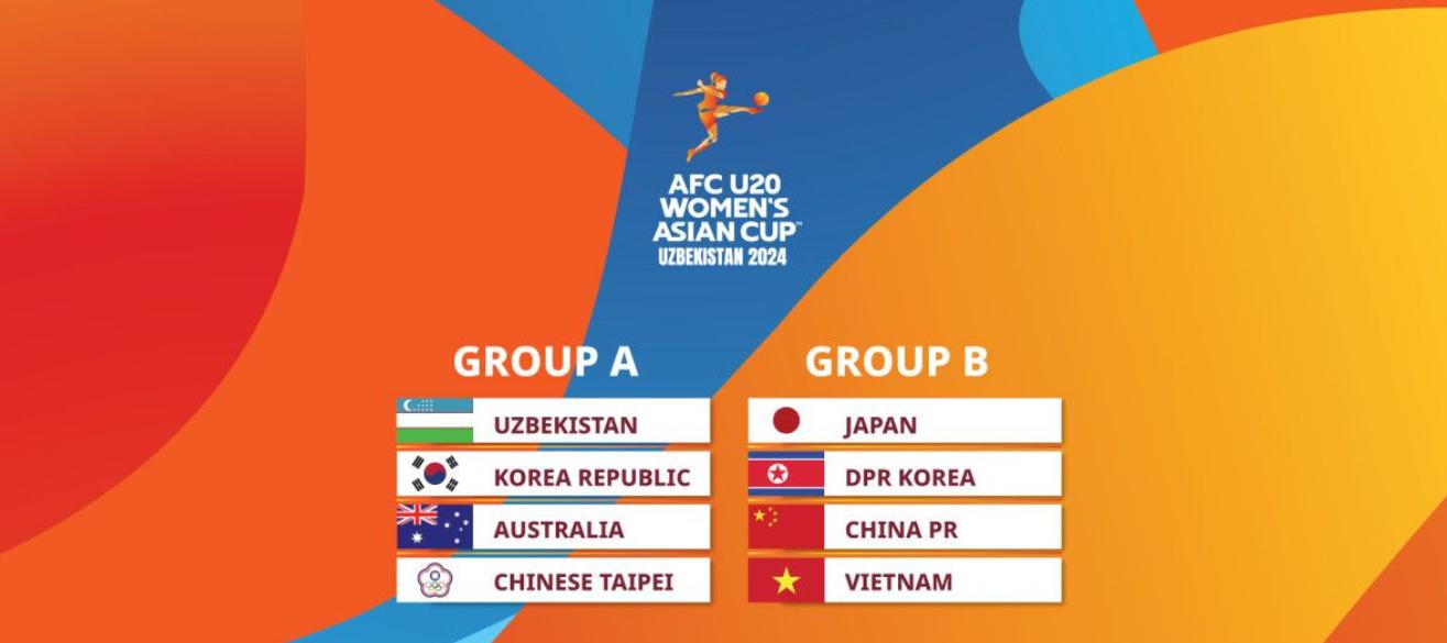 2024年U20女足亚洲杯抽签：中国与日本、朝鲜、越南同组(1)