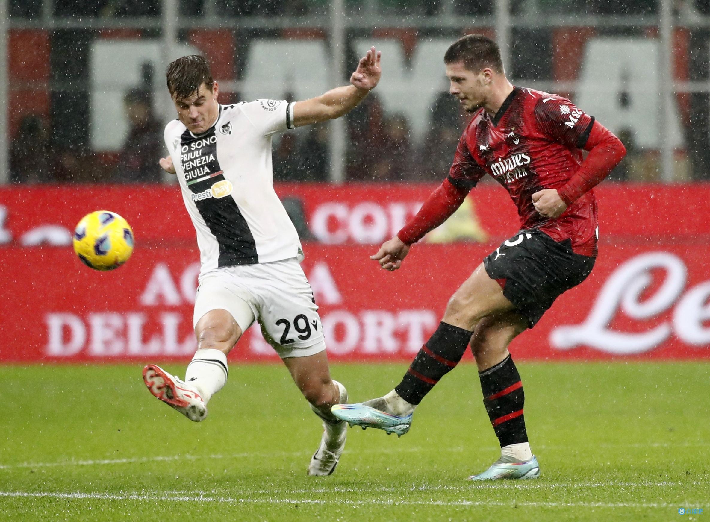 约维奇本赛季在米兰场均0.4粒进球，仅次于在法兰克福的最佳赛季(1)