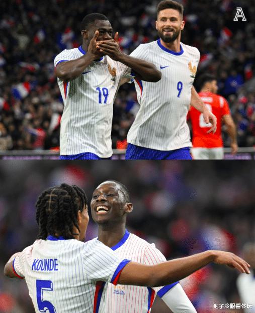 友谊赛：法国3-2智利 姆巴佩助攻 吉鲁破门 卡马文加42分钟伤退(1)